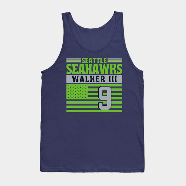 Seattle Seahawks Walker III 9 American Flag Football Tank Top by Astronaut.co